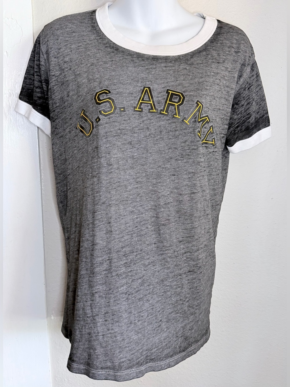 Victoria Secret Pink US Army Gray Short Sleeve T-Shirt women small